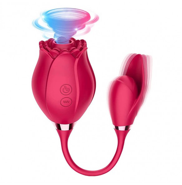 Miss Coyness - Rose Sucking Dual Clitoris Stimulator (Chargeable - Red Rose)